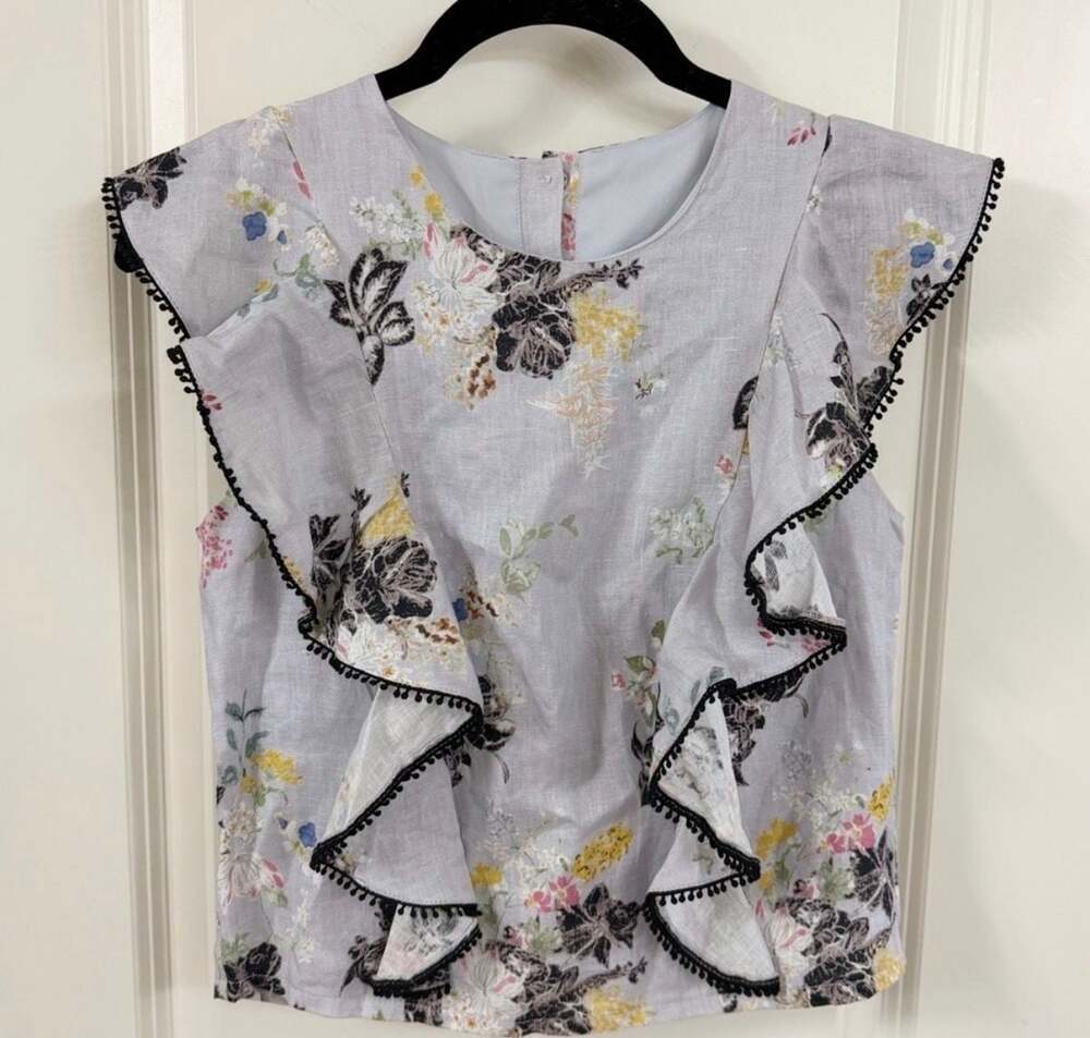 Karina Grimaldi Multicolor Flower Patterned Blouse